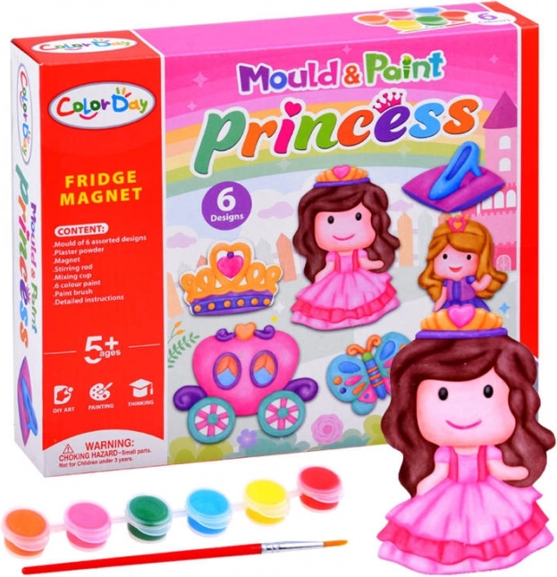 Kit creativo para fabricar imanes de yeso – princesas