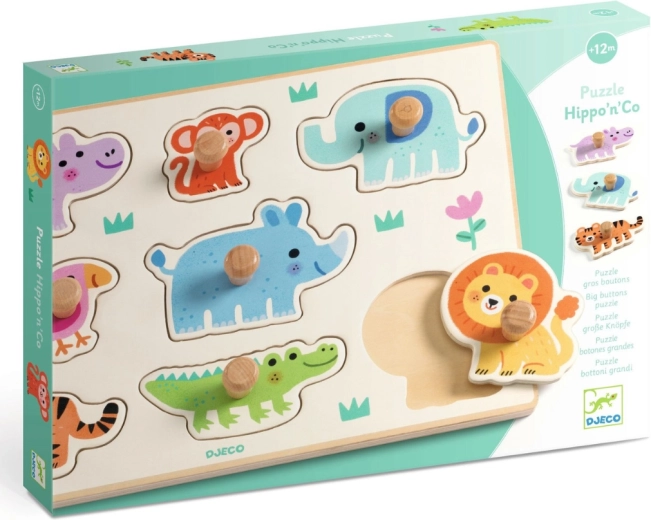 Puzzle encajable de Djeco Animales de la jungla