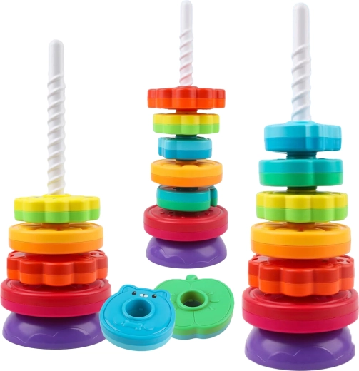 Torre espiral educativa de animales WOOPIE para niños