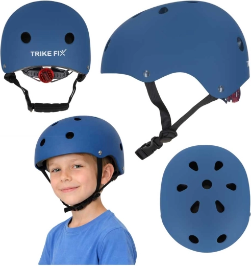 Casco infantil de ciclismo TRIKE FIX con LED, talla S 48–54 cm, negro