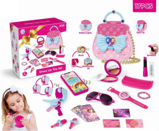 Set de belleza en bolso con smartphone
