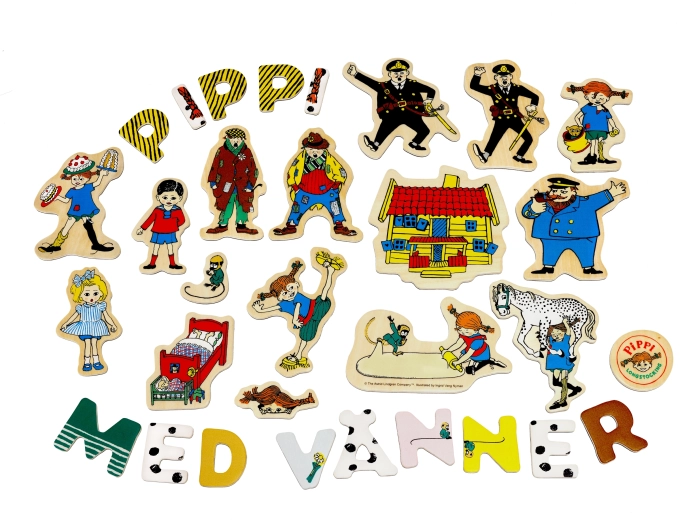 Pippi letras magnéticas e imágenes – set educativo de madera