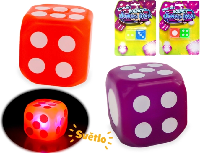 Dados de juego luminosos Jumbo 3,6 cm – set de 2 uds.