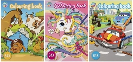 Cuaderno para colorear de 64 hojas (mix de motivos)