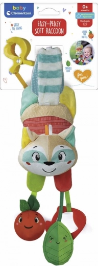 Peluche de mapache con clip para colgar CLEMENTONI