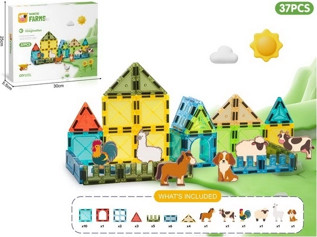 Juego de construcción magnético Madej Color Box granja, 37 piezas