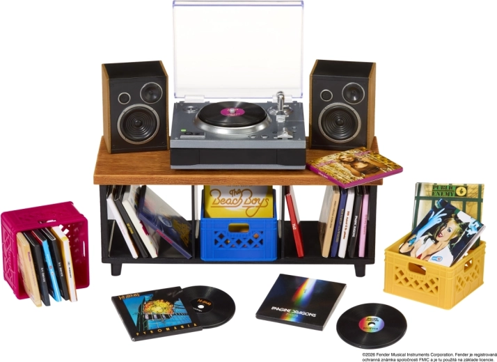 Conjunto de tocadiscos en miniatura