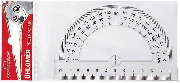 Transportador CONCORDE 12 cm transparente 180°