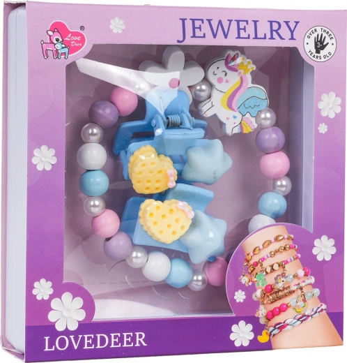 Set infantil de joyas unicornio flor blanca