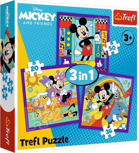 Puzzle 3 en 1 Mickey Mouse y amigos (20, 36, 50 piezas) Trefl