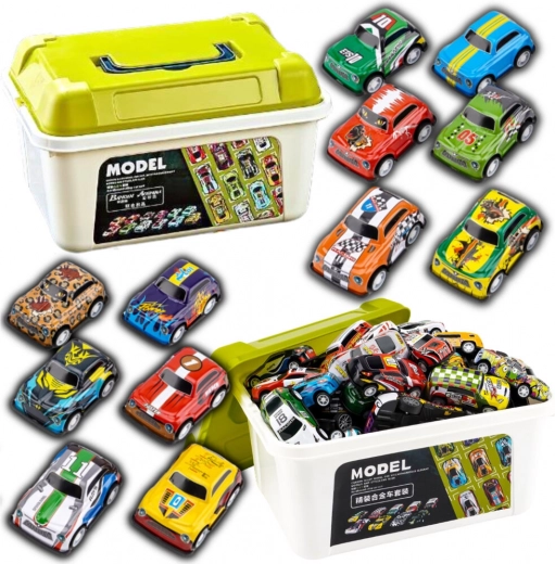 Set de cochecitos metálicos en maletín, colección de colores 30 uds