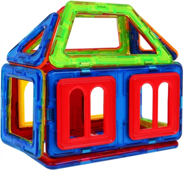 Mini construcción magnética para niños 3+ – piezas de colores, 13 uds con plantilla arquitectónica