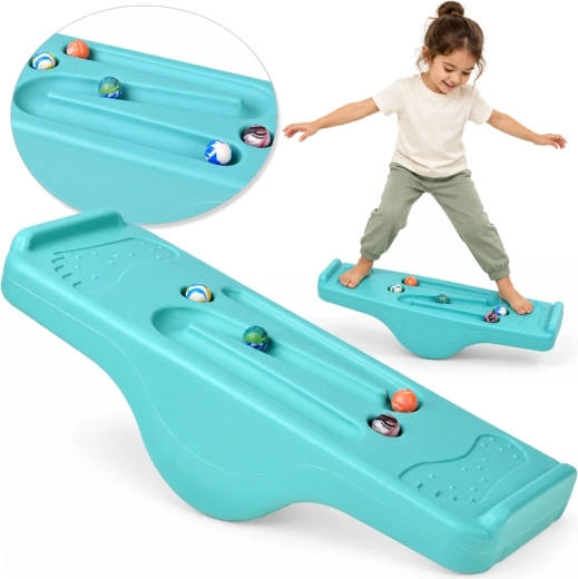 Tabla de equilibrio infantil 2 en 1 con laberinto y pelotas