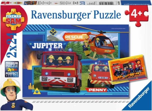 Puzzle Ravensburger Bombero Sam: salida 2×24 piezas