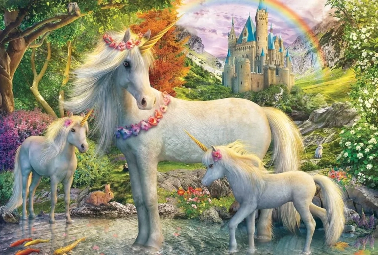 Puzle Unicornio con crías (200 piezas)