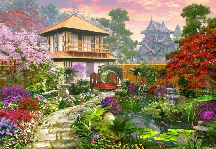 Puzle Jardín japonés 1000 piezas BLUEBIRD