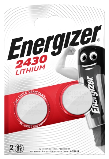 Pilas de botón de litio Energizer CR2430 3 V, paquete de 2 unidades