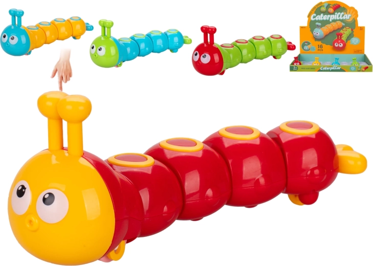 Oruga móvil de 15 cm – juguete de plástico colorido para niños a partir de 3 años