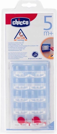 Chicco protección para enchufes – tapones de seguridad para enchufes eléctricos, 10 uds.