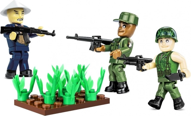 Set de construcción – figuras Vietnam: tres soldados con accesorios