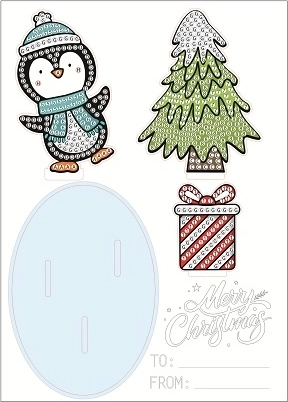 2Kids Toys pintura de diamantes con soporte pingüino navideño
