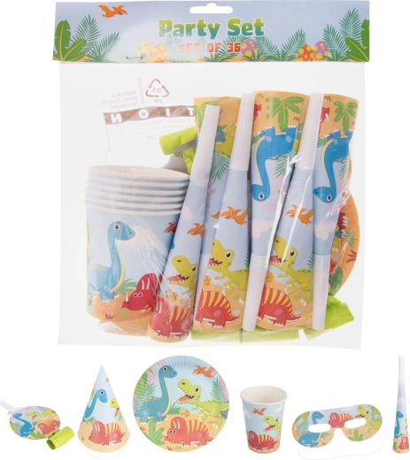Set de fiesta de papel Dino (36 uds.)