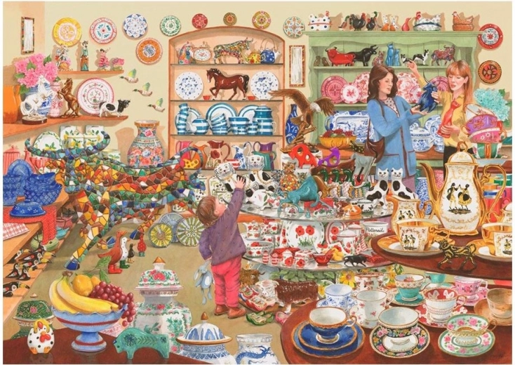 Puzzle Toros en la tienda de porcelana 1000 piezas