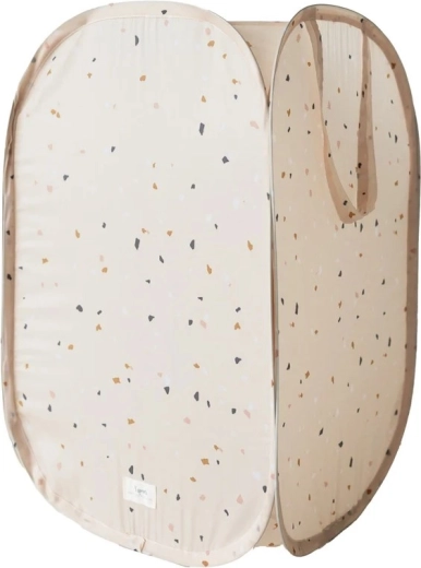 3 Sprouts cesta de almacenaje plegable recycled terrazzo beige
