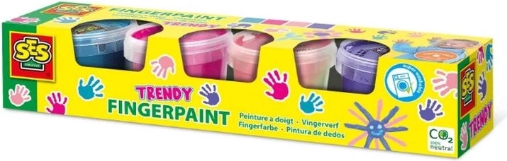 SES Creative pinturas de dedos – set de 4 colores modernos (4×110 ml)
