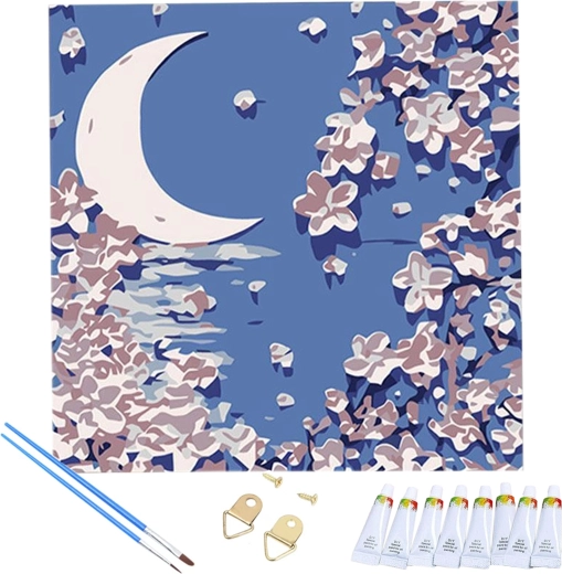 Todo en una caja: lienzo, pinturas y pinceles