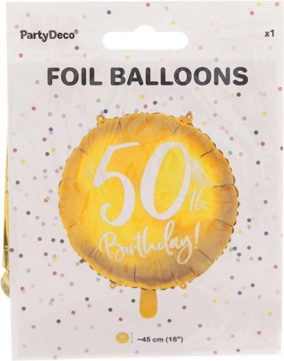 Globo de foil número 50 dorado 45 cm