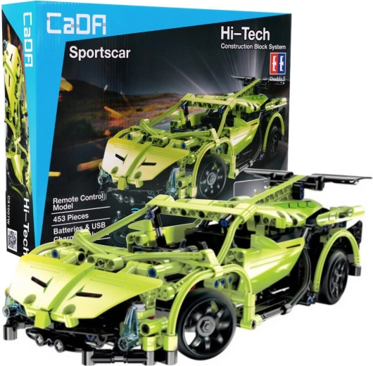 Coche deportivo CaDA teledirigido verde de bloques