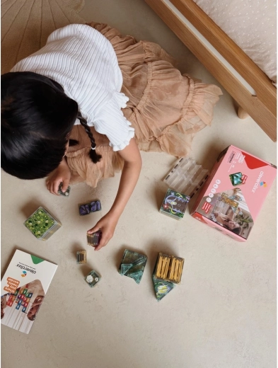 Cleverclixx juego de construcción magnético Magic Forest pastel (65 uds.)