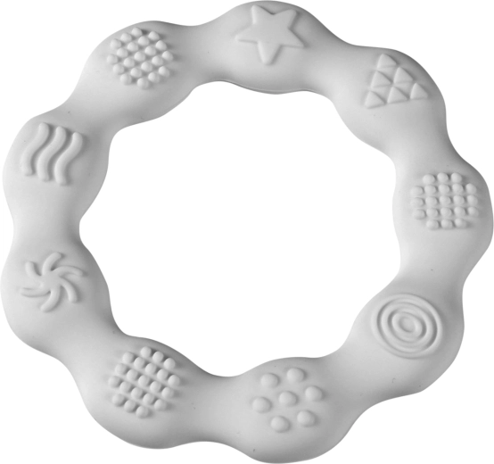Mordedor de silicona en forma de aro – blanco