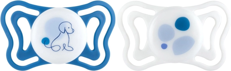 Chicco Physioforma Light chupetes ortodónticos de silicona azules 6–16 m, 2 uds