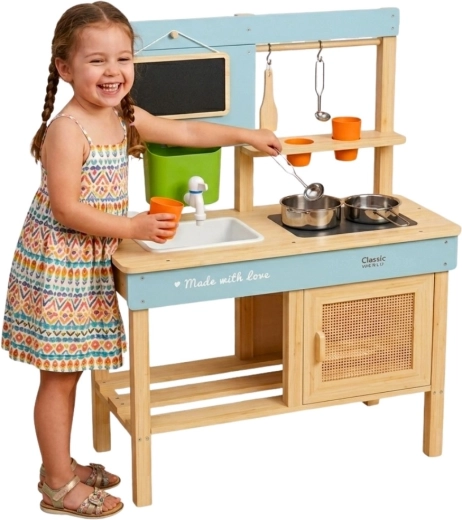 Cocina de jardín de madera XXL Classic World con accesorios