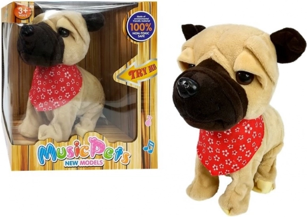 Perrito de peluche interactivo con correa: ladra, canta y mueve la cola