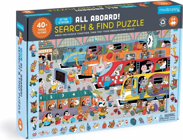 Puzzle Mudpuppy Estación: puzzle de búsqueda de 64 piezas