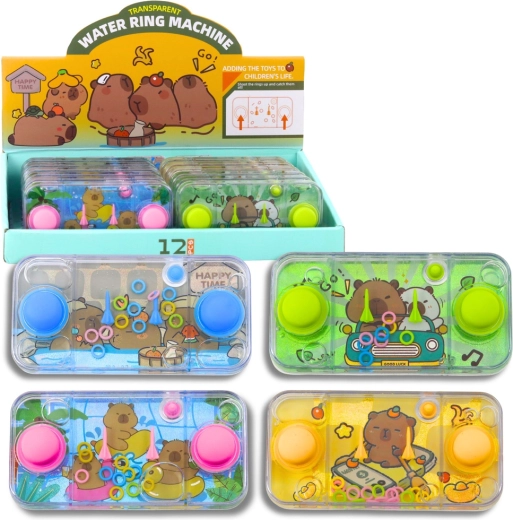 Juego de habilidad acuático con capibaras – juego de anillas de colores