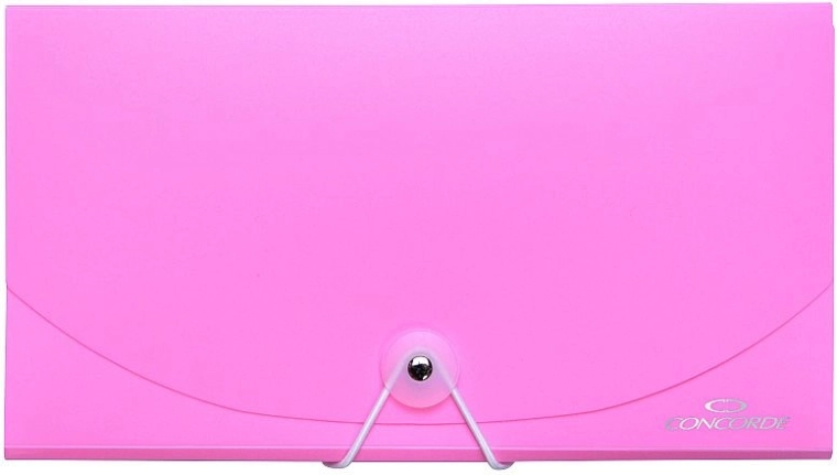 Carpeta para documentos con goma DL, 13 bolsillos, rosa pastel