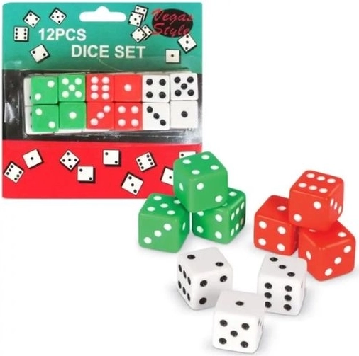 Dados de juego de colores (12 uds.)