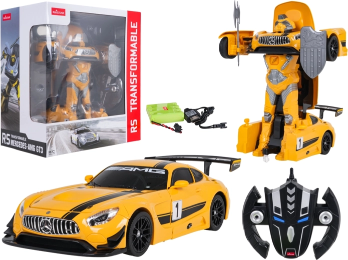 Coche y robot teledirigido 2 en 1 Mercedes-AMG GT3 RASTAR amarillo