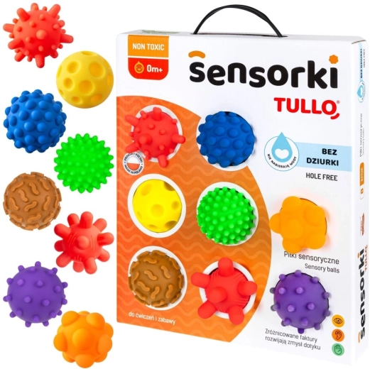 Pelotas sensoriales TULLO – set de 8 unidades sin orificios