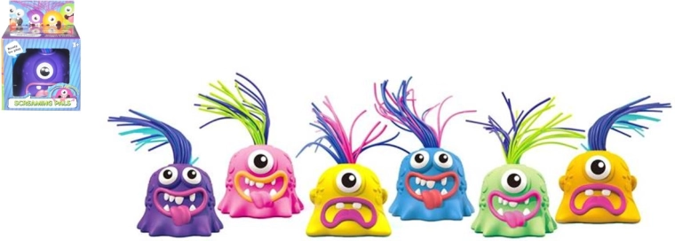 Figura de monstruito con sonidos y cabello de colores