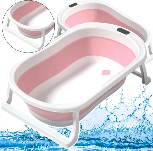 Bañera infantil plegable con patas antideslizantes – rosa