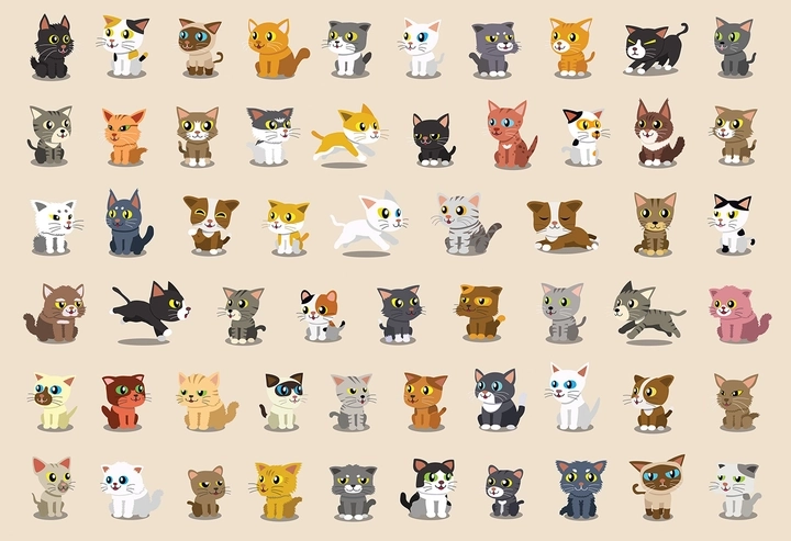 Puzle con pegatinas Gatos 250 piezas