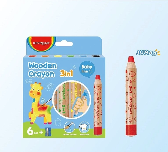Pasteles acuarelables 3 en 1 KEYROAD, set de 6 colores