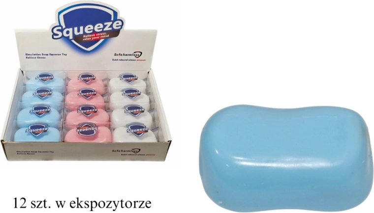 Pelota antiestrés para apretar con forma de pastilla de jabón - 1 unidad