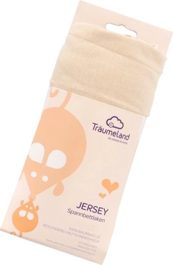 Träumeland sábana bajera de jersey para corralito 75 × 100 cm beige