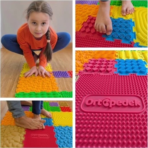 Alfombrillas sensoriales ortopédicas Ortopedek para niños, 15 uds
